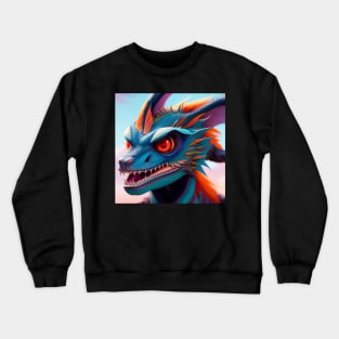 Ferocious Blue Dragon with Red Eyes Crewneck Sweatshirt